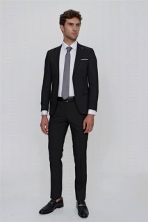 Outdoor - Men's Black Martin Slim Fit Slim Fit 6 Drop Jacquard Suit 100350984 - Turkey