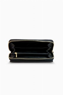 Matte Black Leather Women's Wallet 100345886