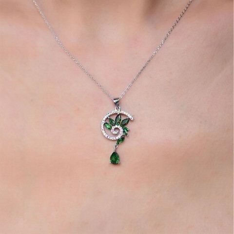 Necklaces - Jade Stone Design Silver Women's Necklace 100349719 - Turkey