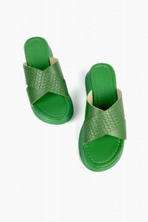 Mary Green Leather Slippers 100344389