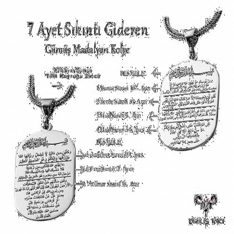 7 Verse Troubles Relief Silver Locket Necklace 100346757