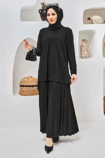 Cloth set - Schwarzes Hijab-Anzugkleid 100340473 - Turkey