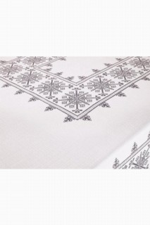 Cross-stitch Printed Sultan Table Cloth Silver 100258308