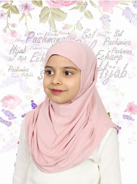 Girls Hijab - الوردي - كود: 78-06 - Turkey