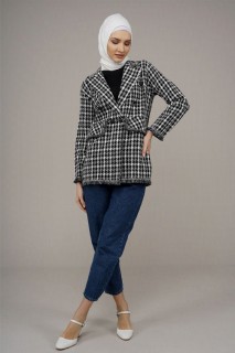 Outwear - Women's Crow's Foot Patterned Jacket 100325678 - Turkey