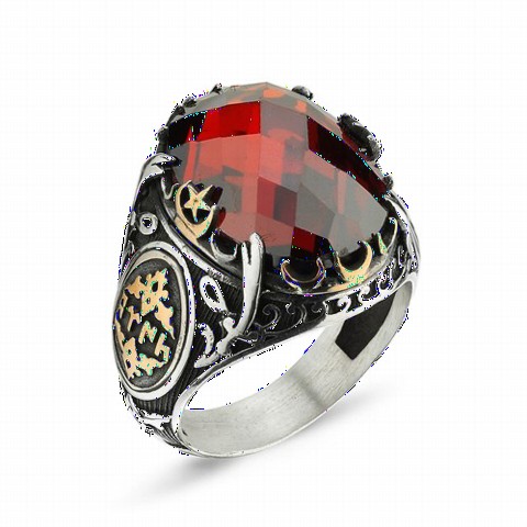 Zircon Stone Rings - خاتم رجالي من Gokturk بتصميم تركي من الفضة الإسترليني 100348820 - Turkey