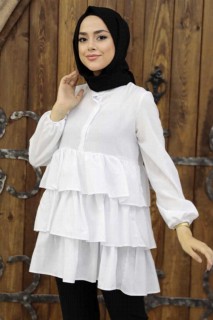Woman Clothing - White Hijab Tunic 100341630 - Turkey