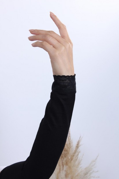 Sleeves Hand - Lace Cuff Black 100294112 - Turkey