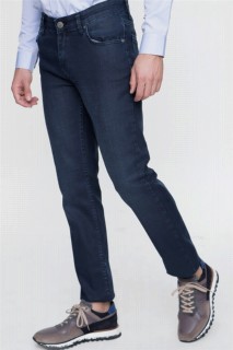 pants - Men's Navy Blue Denim Dynamic Fit Comfortable Fit 5 Pocket Trousers 100351336 - Turkey
