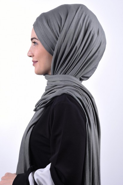 Combed Cotton 3-Striped Shawl Smoked 100285204