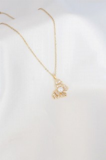 Jewelry & Watches - Butterfly Figure Zircon Stone Detail Gold Color Steel Women Necklace 100327718 - Turkey