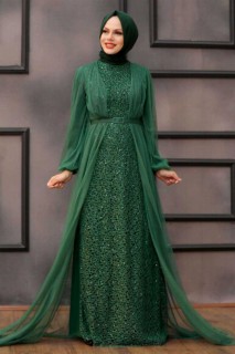 Evening & Party Dresses - فستان سهرة حجاب أخضر 100337790 - Turkey