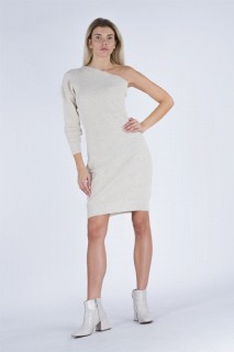 Daily Dress - Women's Single Sleeve Knitwear Dress 100326257 - Turkey