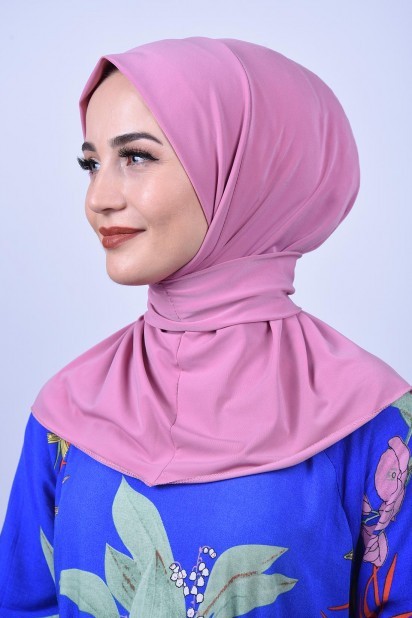 Ready to wear Hijab-Shawl - Snap Fastener Scarf Shawl Dried Rose 100285611 - Turkey