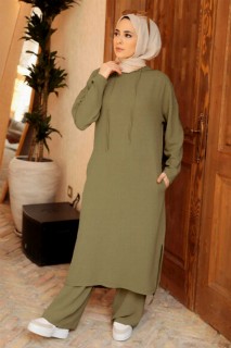 Cloth set - فستان بدلة حجاب كاكي 100340541 - Turkey