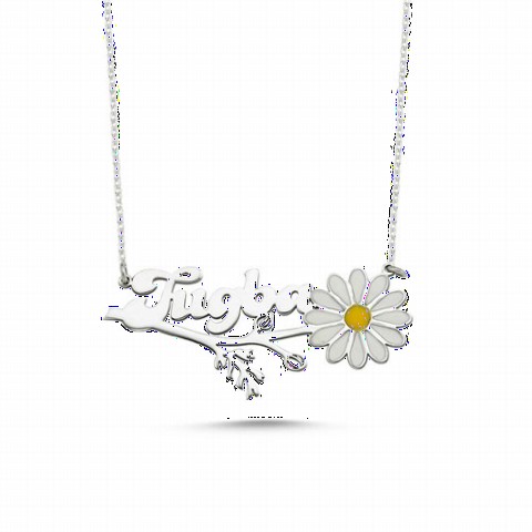 Necklace - Personalized Daisy Silver Women's Necklace 100347322 - Turkey