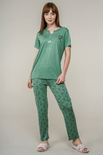 Pajamas - Women's Leaf Patterned Pajamas Set 100325957 - Turkey
