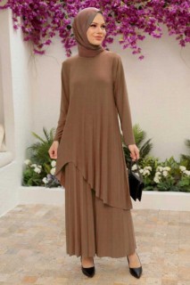 Outwear - Biscuit Hijab Suit Dress 100340562 - Turkey