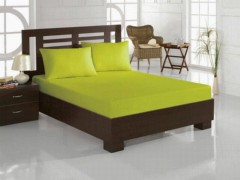 Bed sheet - Drap de lit simple élastique en coton peigné Vert pistache 100259129 - Turkey