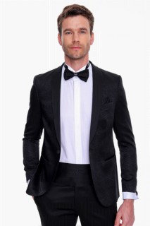 Men's Black Guisa Slim Fit Slim Fit Jacquard Tuxedo 100350592