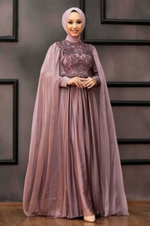 Mink Hijab Evening Dress 100336897