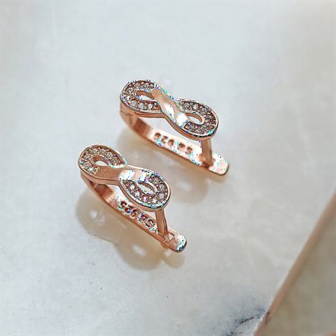 jewelry - Infinity Stone Women's Sterling Silver Earrings Rose 100347347 - Turkey