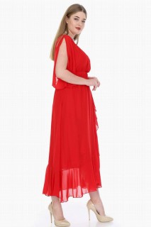 Long evening dress - Plus Size Chiffon Long Dress 100276191 - Turkey