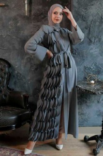 Daily Dress - Grey Hijab Turkish Abaya 100339631 - Turkey