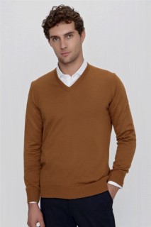 V Neck Knitwear - Men's Taba Basic Dynamic Fit Relaxed Cut V Neck Knitwear Sweater 100345151 - Turkey