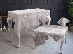 Kitchen-Tableware - Belinda Cord Linen Embroidered 5 Piece Living Room Set Gray 100329327 - Turkey