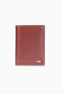 Multi-Compartment Tan Leather Men's Wallet 100345399