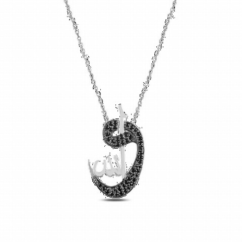 jewelry - Vav Model Allah Written Silver Necklace 100347610 - Turkey