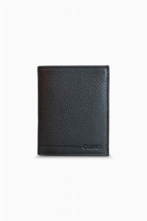 Wallet - Multi-Compartment Vertical Black Leather Men's Wallet 100345293 - Turkey