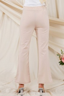 Pants - Women's Front Slit Flared Trousers 100326081 - Turkey