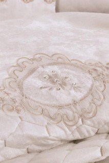Gold Quilted Double Bedspread Cream 100331228