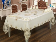 Table Cover Set - Ensemble de dîner en dentelle de septembre en guipure française - 25 pièces 100259866 - Turkey