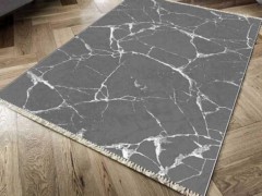 Carpet - Non-Slip Base Digital Print Velvet Carpet Crack Wall Anthracite 180x280 cm 100260372 - Turkey