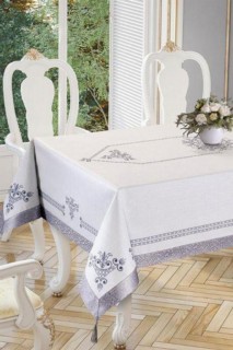 Tulip Printed Rectangle Table Cloth Silver 160x300 Cm 100259914