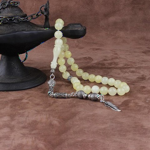 Rosary - Tasbih 925 Sterling Silver Drop Amber Rosary 100349558 - Turkey