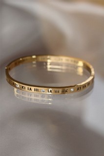 Bracelet - Roman Numeral Gold Color Cartier Steel Bracelet 100326610 - Turkey