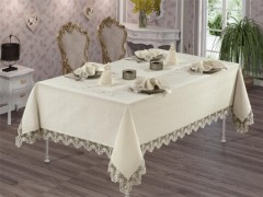 Table Cover Set - French Guipure Fulya Lace Dinner Set - 26 Pieces 100259867 - Turkey