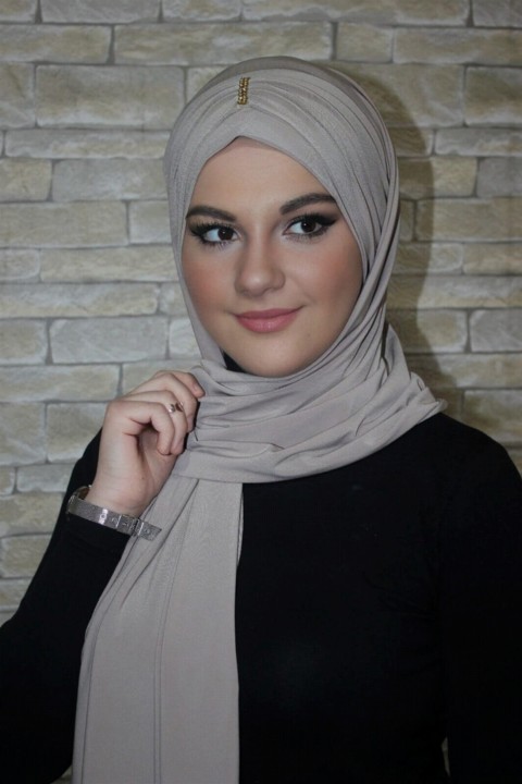 Woman Hijab & Scarf - Stoned Practical Shawl 100283193 - Turkey