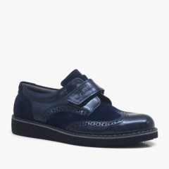 Boy Shoes - Hidra Patent Velcro Childs Daily School Schuhe 100278715 - Turkey