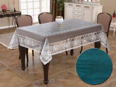 Square Table Cover - Knitted Board Patterned Fireplace Table Narin Petrol 100259256 - Turkey