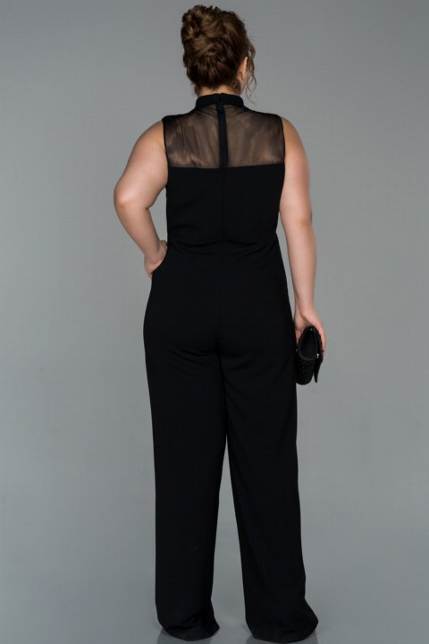 Evening Dress Sleeveless Double Breasted Collar Plus Size Jumpsuit 100296569