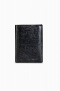 Wallet - Herrenbrieftasche aus schwarzem Leder mit mehreren Fächern 100345187 - Turkey