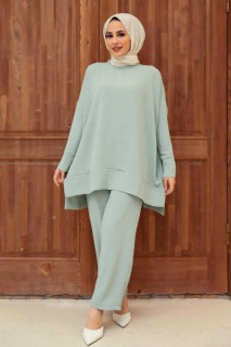 Cloth set - Mintfarbenes Hijab-Doppelanzugkleid 100339920 - Turkey