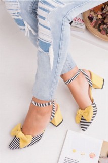 Heels & Courts - Gwen Lemon Bow Heeled Shoes 100342783 - Turkey