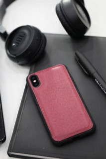 iPhone Case - Coque pour iPhone X / XS en cuir Saffiano fuchsia 100345998 - Turkey