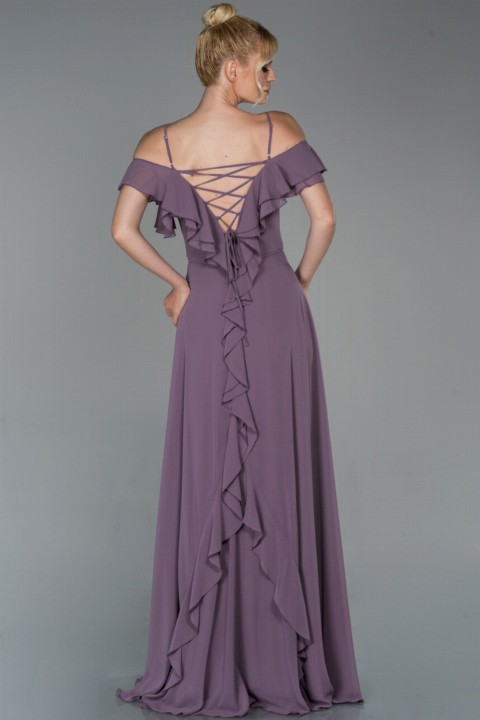 Woman Clothing - Abendkleid Chiffon-Abendkleid mit langen Trägern 100296520 - Turkey